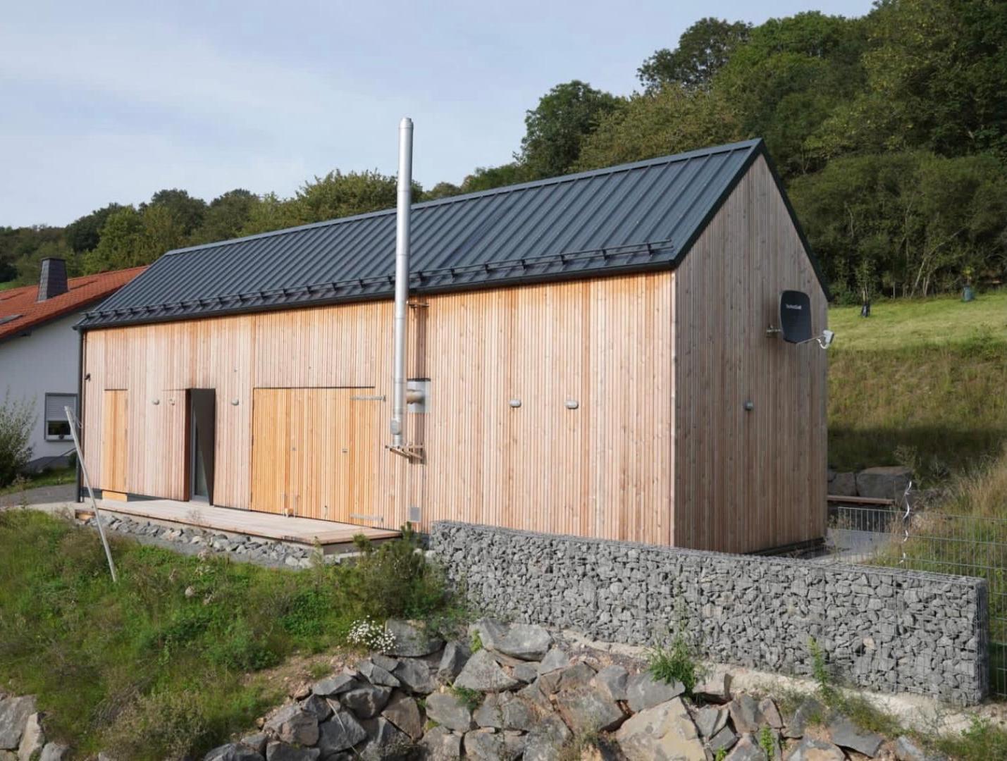 Eifelhausaufzeit-Vulkaneifel-Architekten-Chalet Mit Sauna Im Vulkankrater Immerath Exterior photo